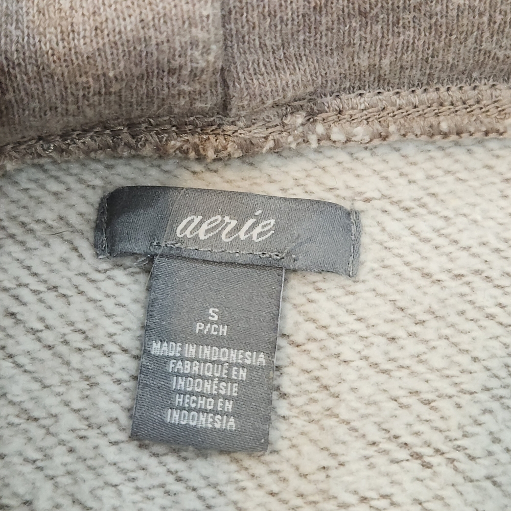 Aerie Beige Oversized Hoodie With Zippers on The Side Size Small - Picture 11 of 12